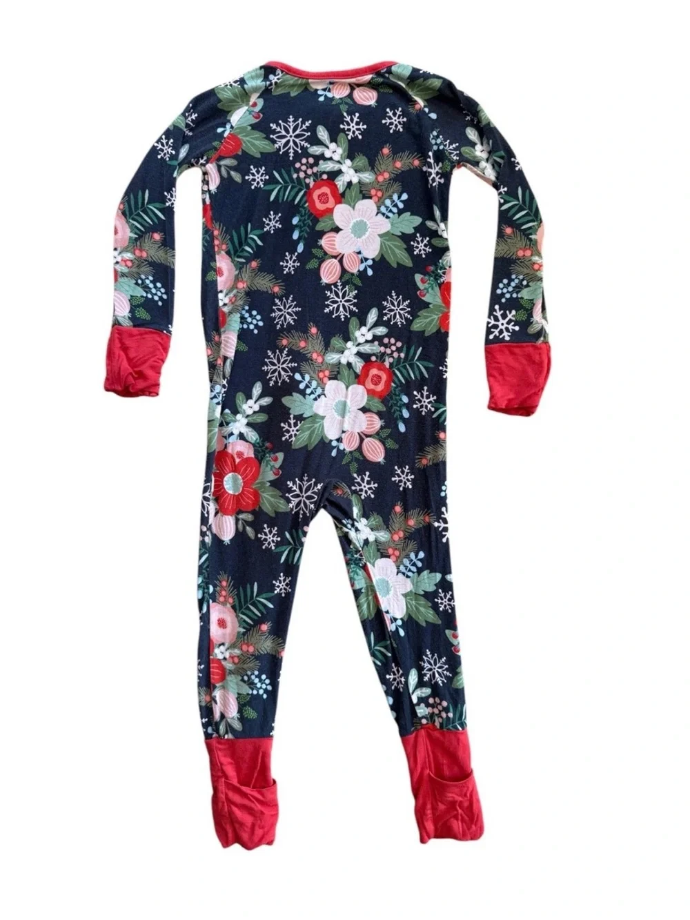 Little Sleepies Poinsettia Floral Bamboo Viscose Zippy 12-18 Months